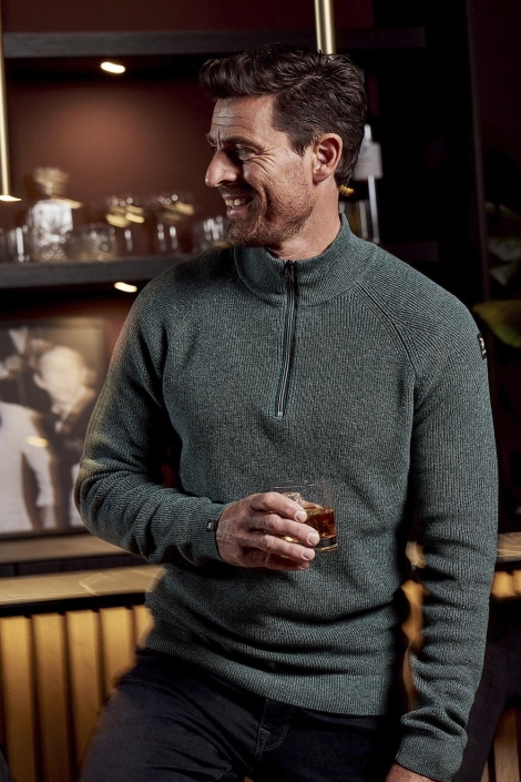 Vanguard half zip collar cotton mouline